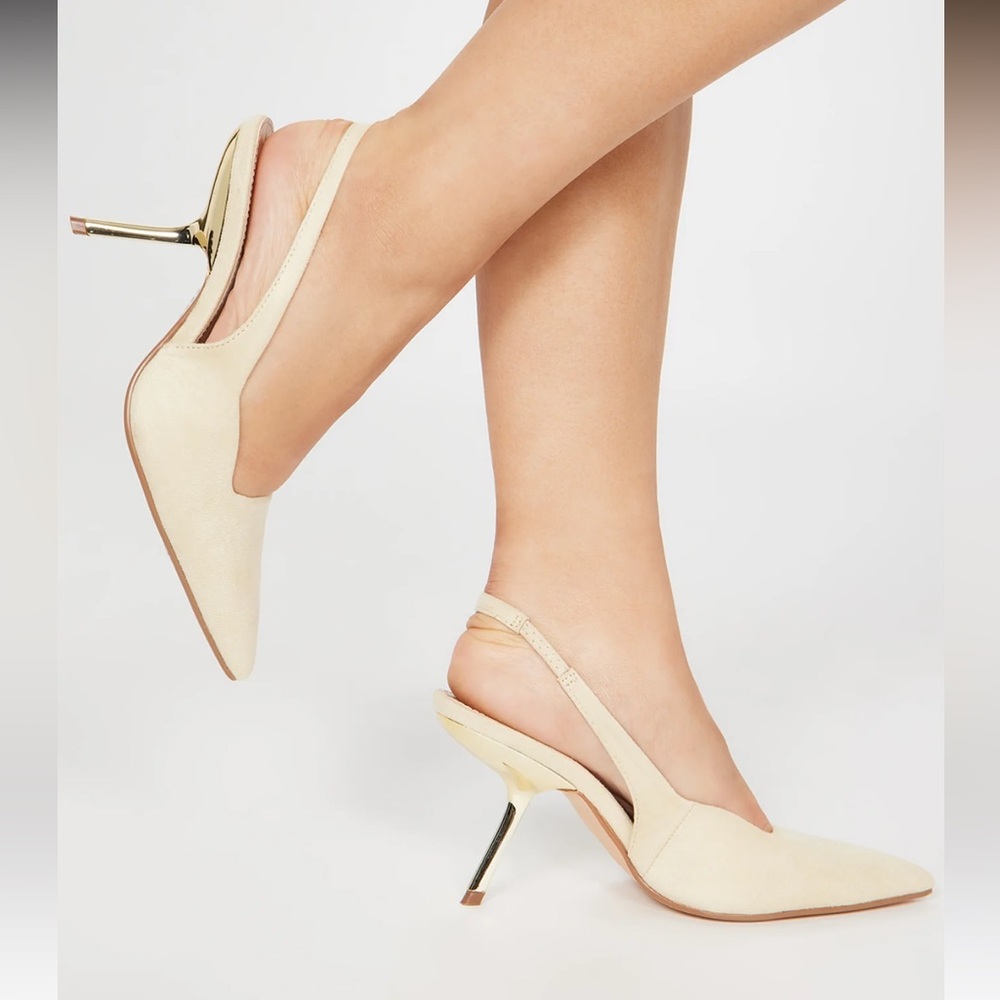 Fashion Nova Basic Needs Slingback Pumps - Cream